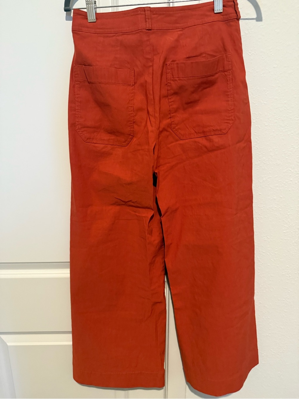 Maeve Wide-Leg High-Rise Pants in Rust Orange - Picture 5 of 8